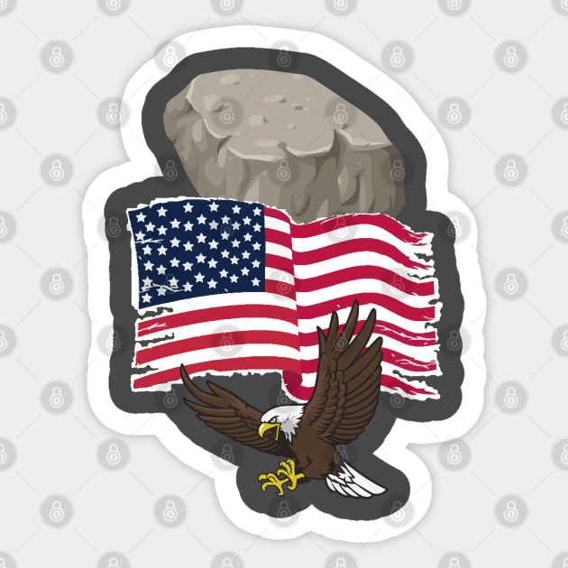 Rock Flag Eagle Sticker by FabsByFoster